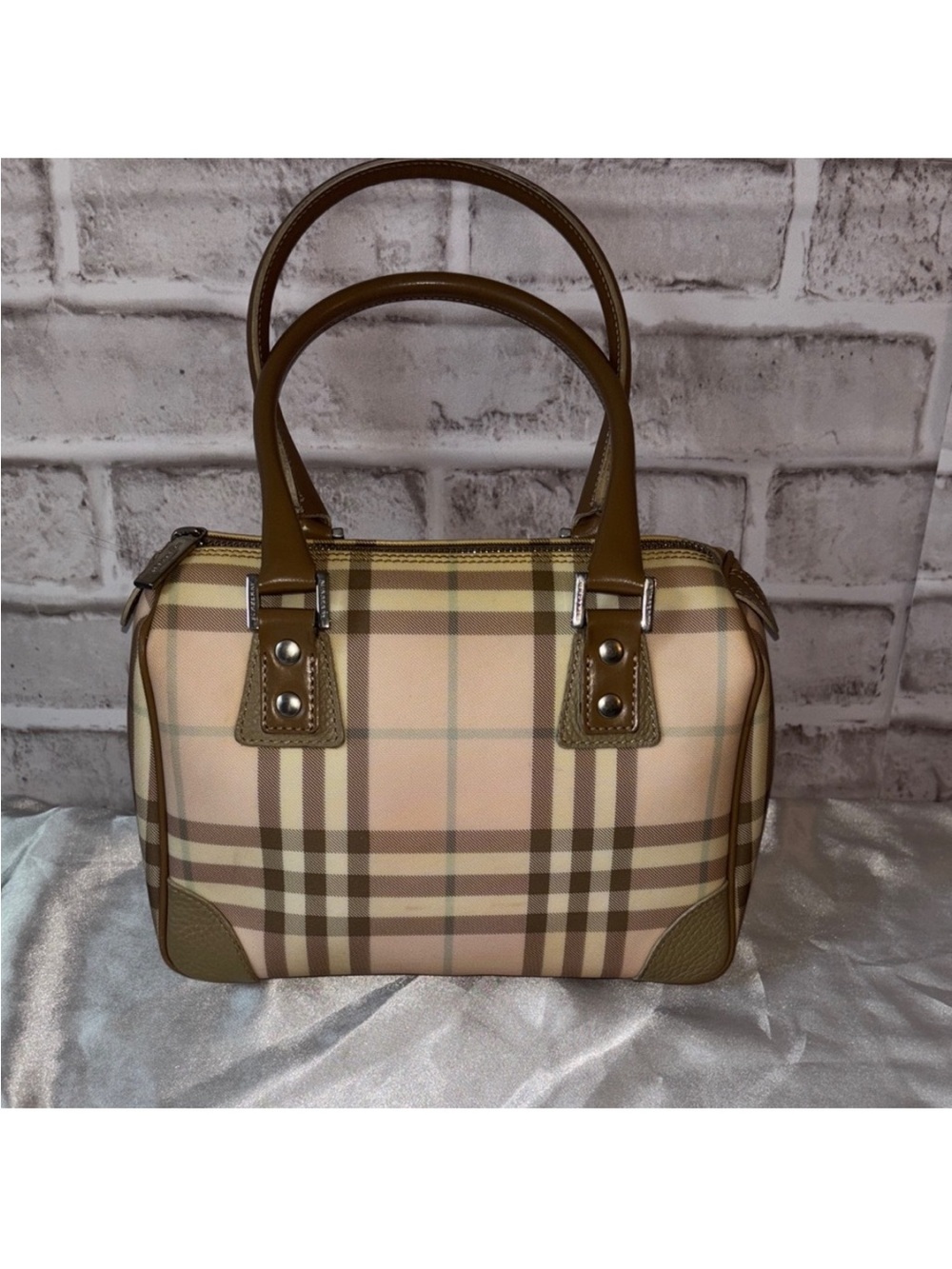 Burberry Nova Check Canvas Shoulder Bag - Brown Leather Trim - Classic Check